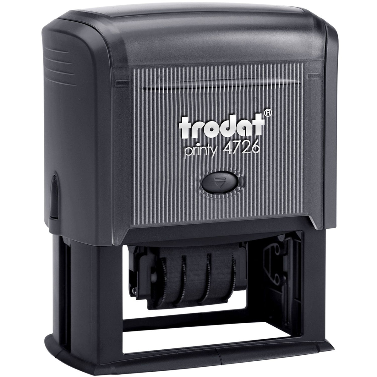 Trodat Printy 4726 self-inking date stamp in black on white background