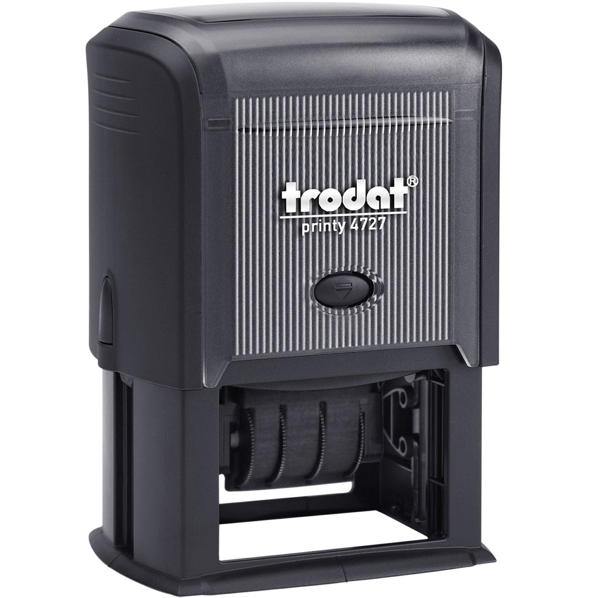 Trodat Printy 4727 self-inking rubber stamp in black plastic case