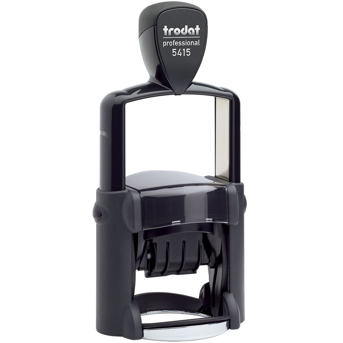 Trodat Professional 5415 self-inking date stamp with black durable body and adjustable numbering mechanism