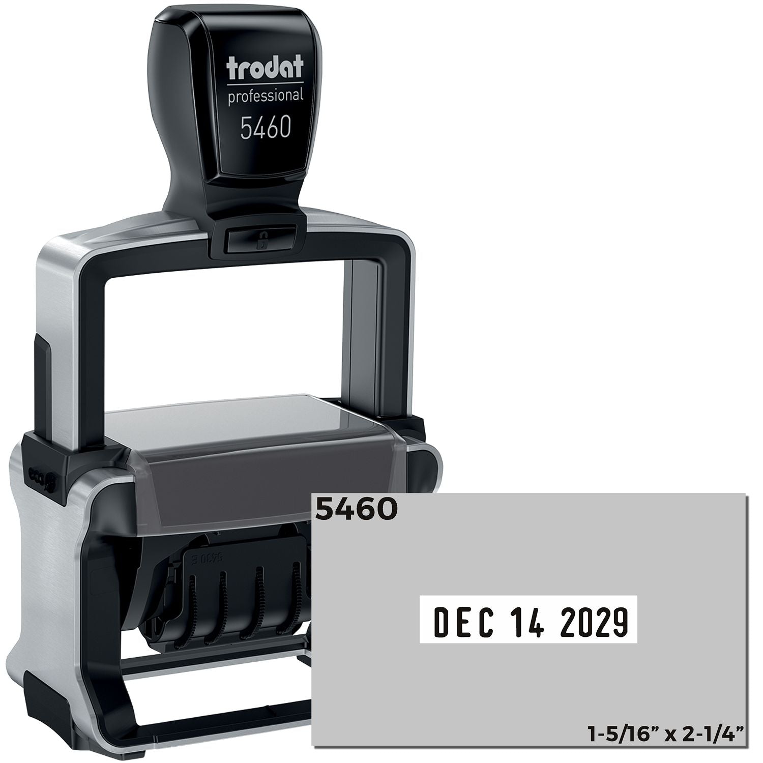 Trodat 5460 Heavy Duty Date Stamp 1-5/16 x 2-1/4 DS-5460 Main Image