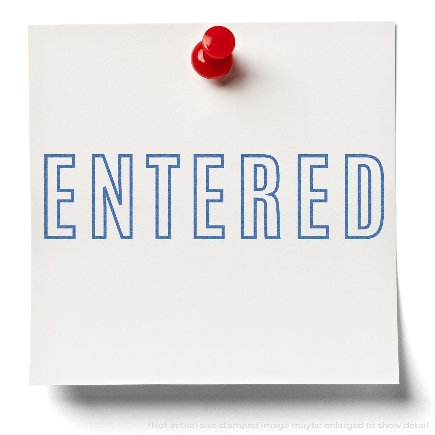 In Use Photo of Blue Entered Xstamper Stamp