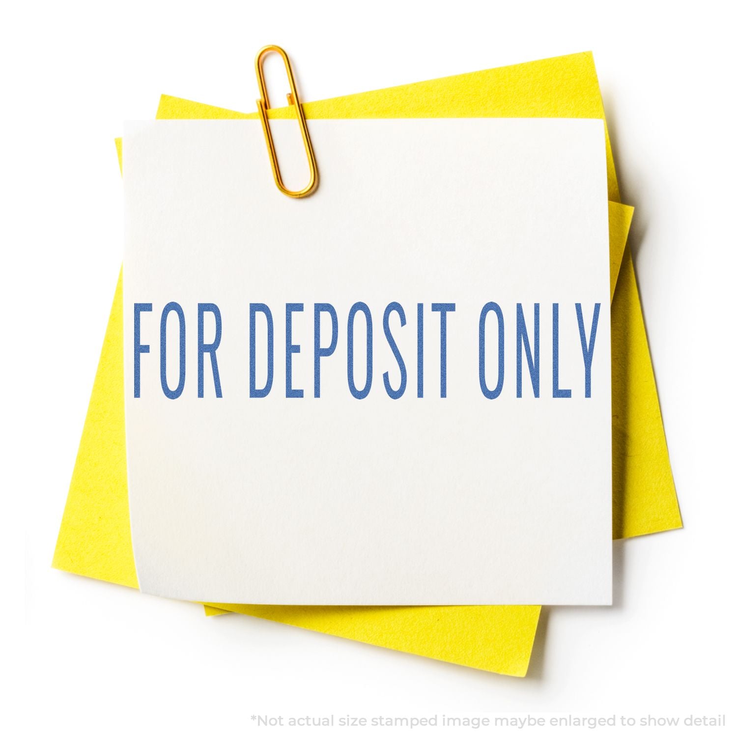 In Use Photo of Blue For Deposit Only Xstamper Stamp