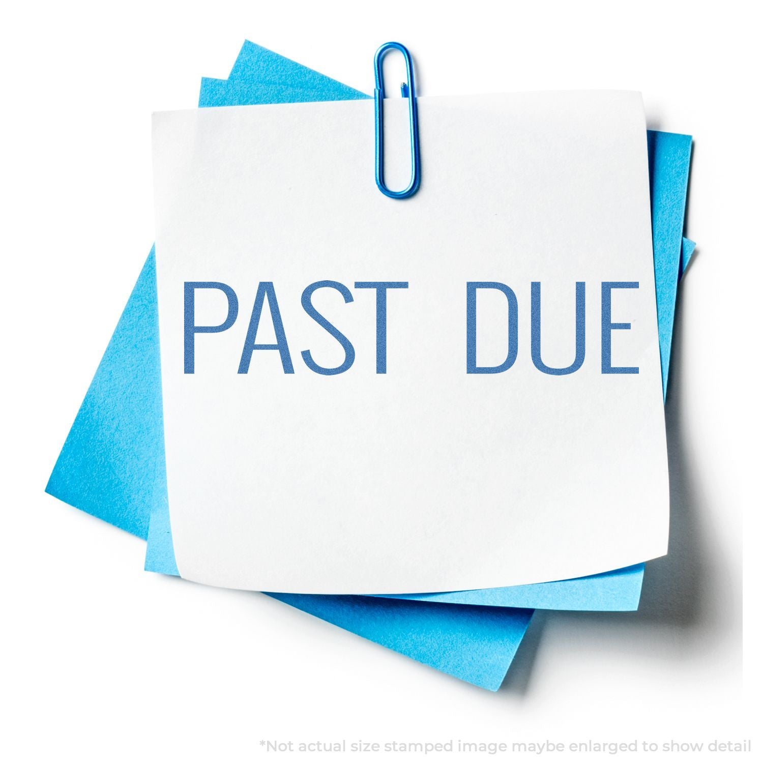 In Use Photo of Blue Past Due Xstamper Stamp