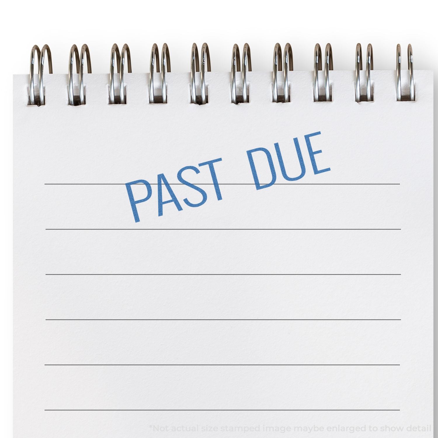 Past due notice with staples on a paper form reading PAST DUE, signaling overdue payment and late account status.