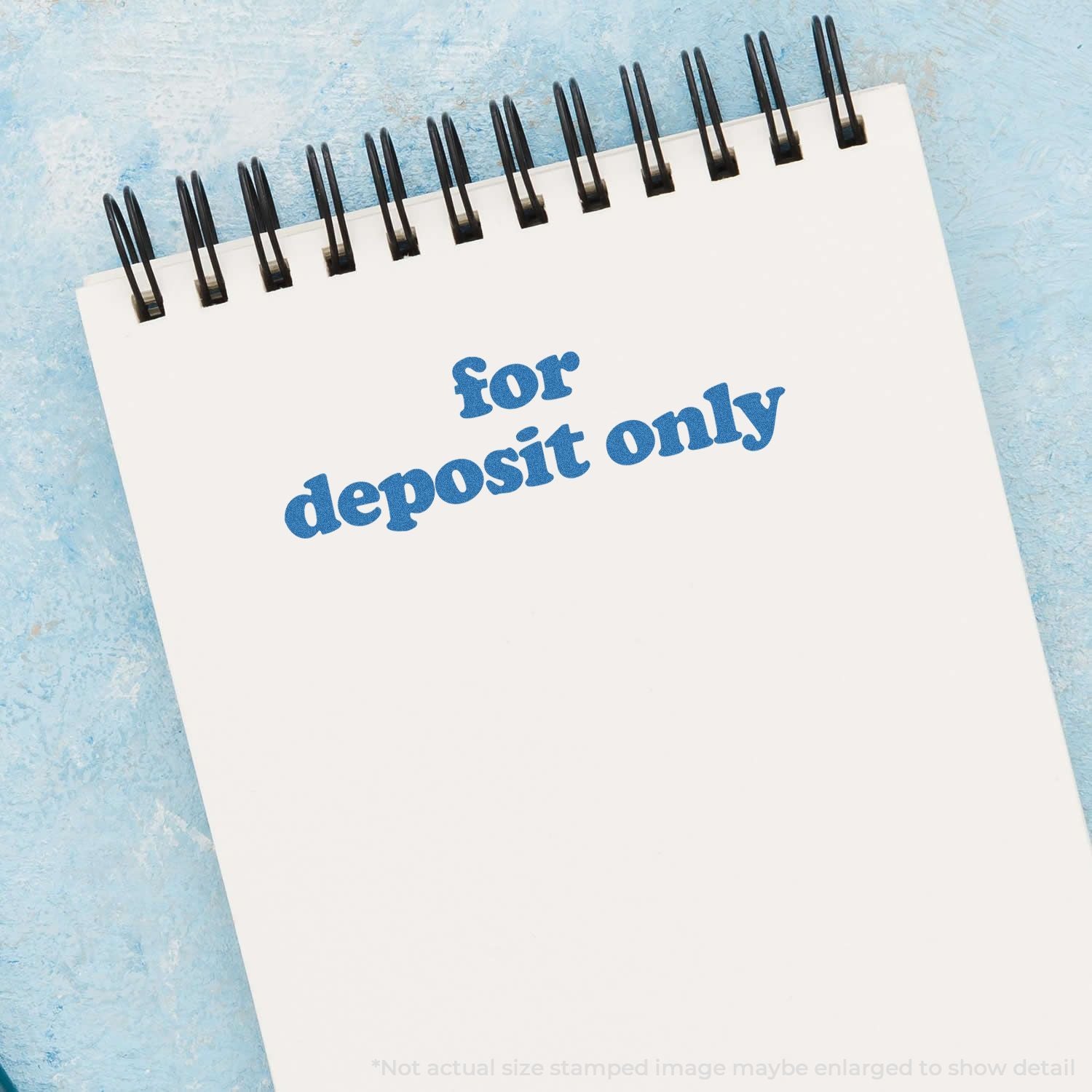 Bold Blue For Deposit Only Xstamper Stamp In Use