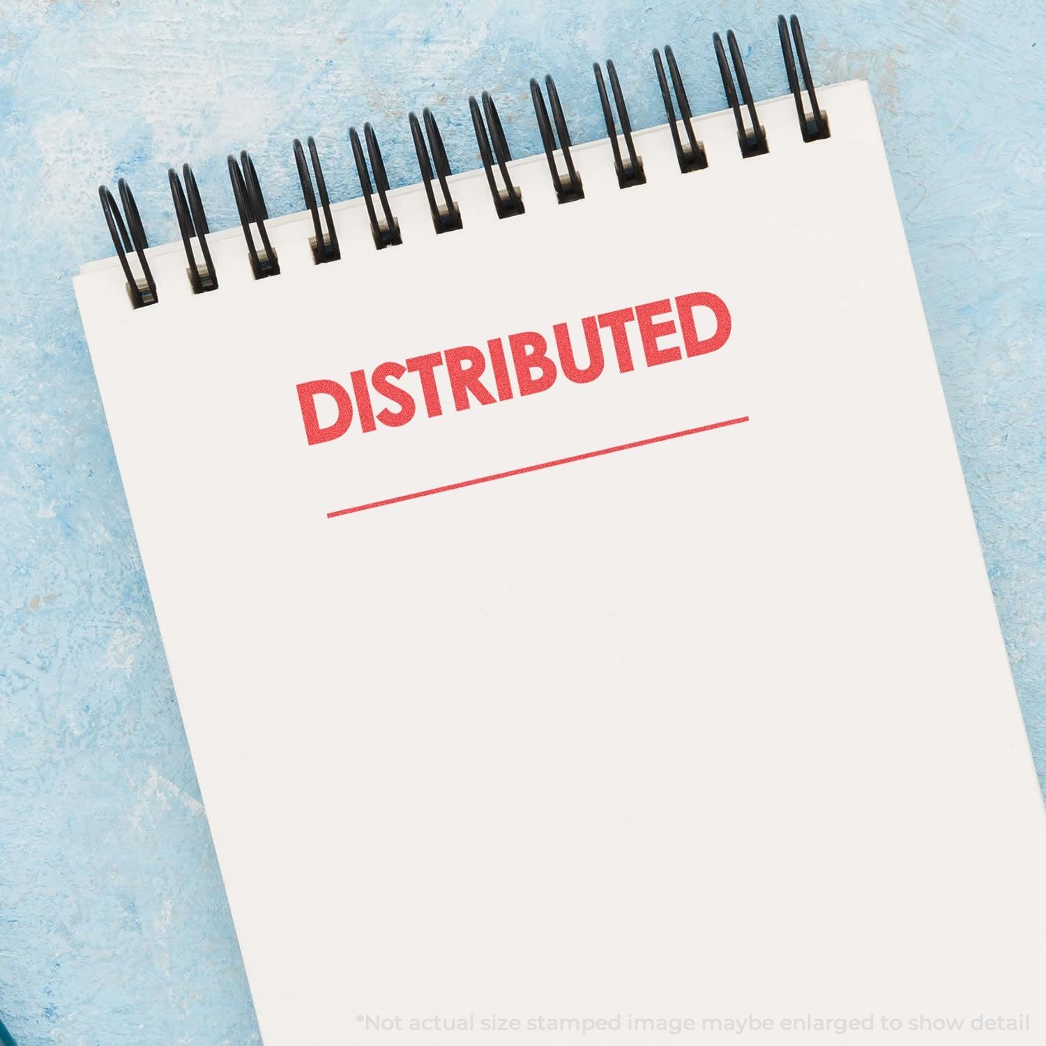 Calendar page reading DISTRIBUTED to highlight distributed delivery and shipping schedule.