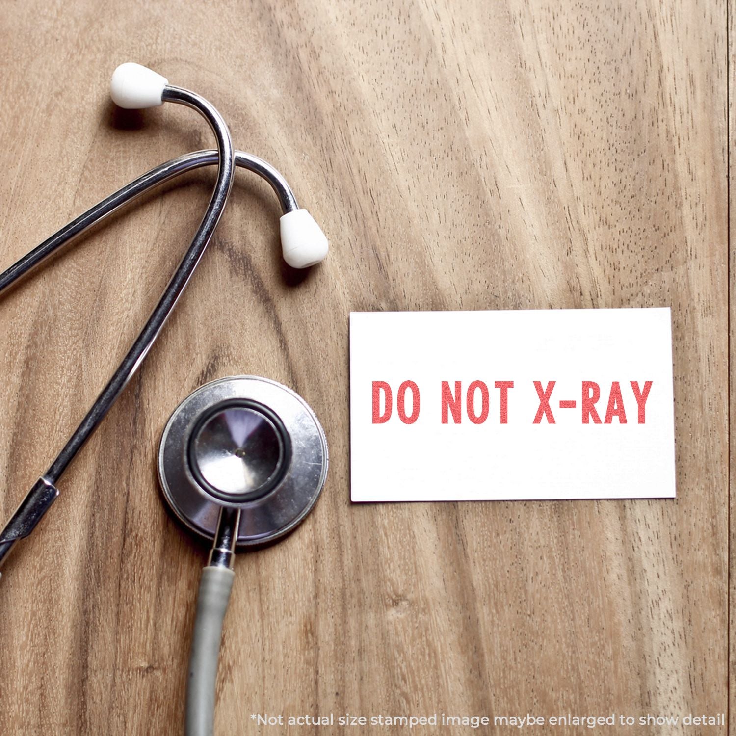 Stethoscope beside DO NOT X-RAY warning sign, promoting medical imaging safety and radiation protection.