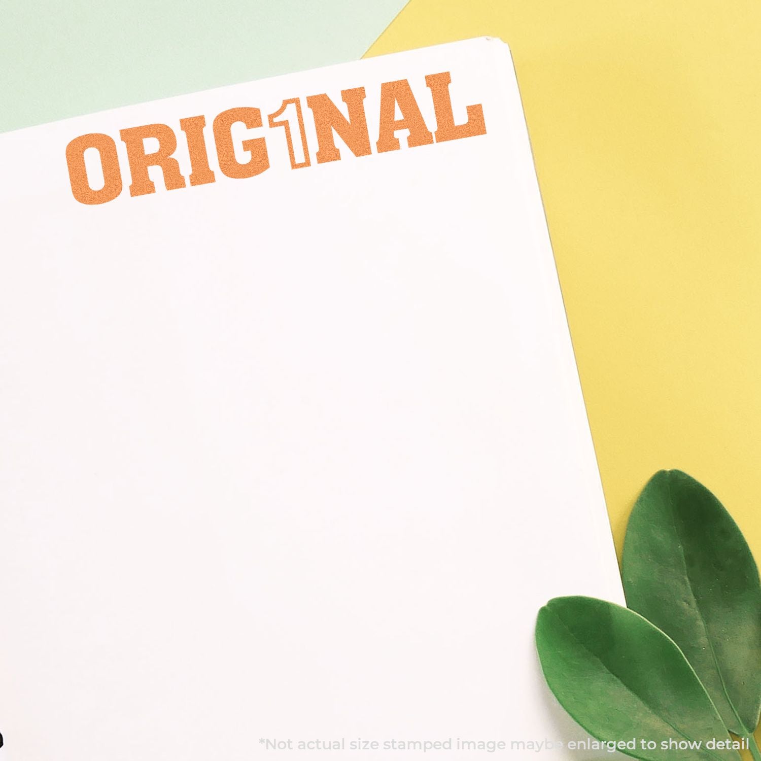 Original brand label on greeting card mockup with green leaves and colorful backgroundcreative typography design for branding SEO.