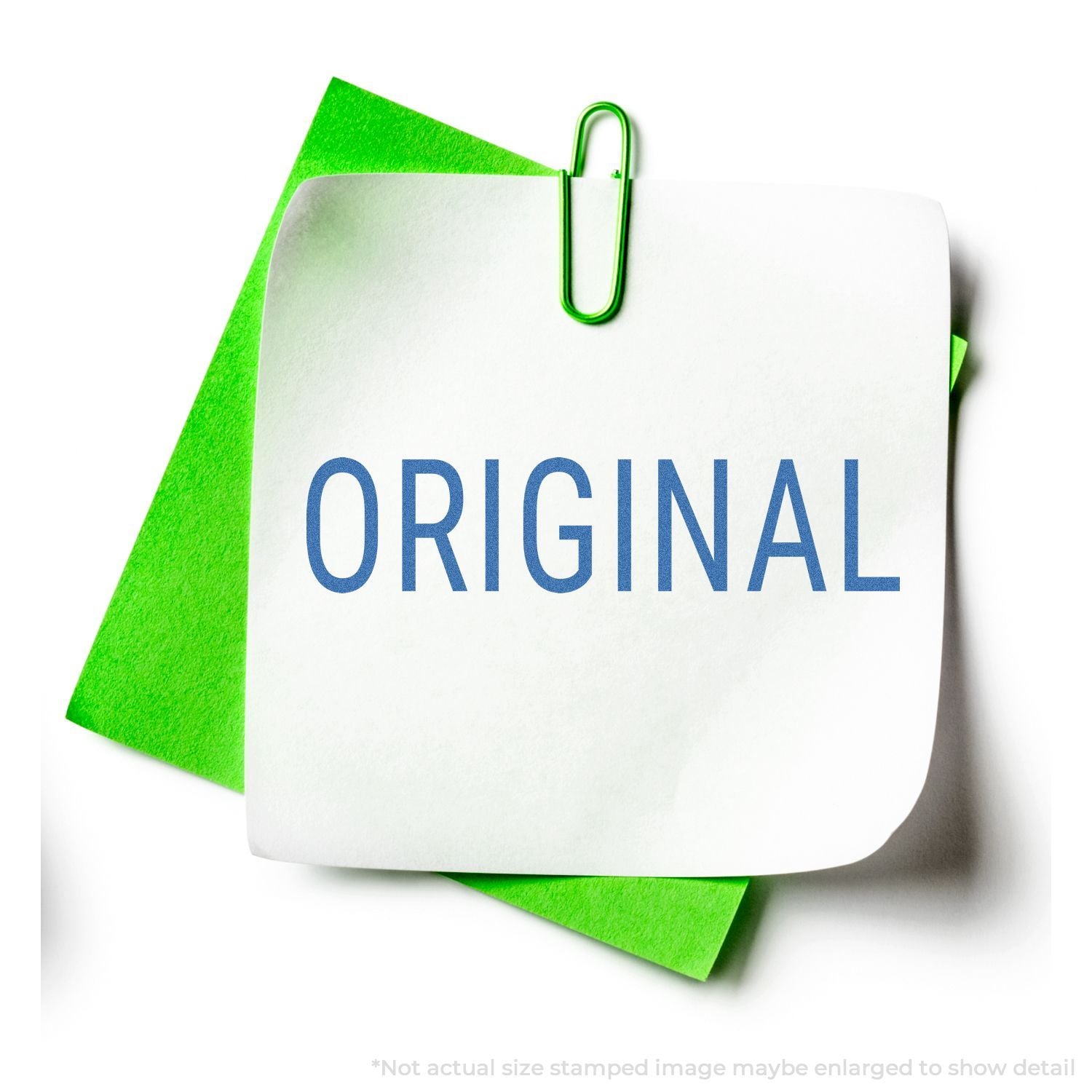 Original branded label on white paper bag with green backing and paperclip, highlighting product authenticity and originality guarantee.