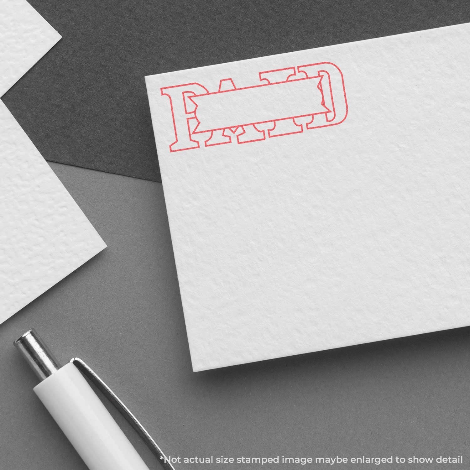 White stationery with a red stamp-style emblem featuring the number 5 on a dark background, for branded document printing.