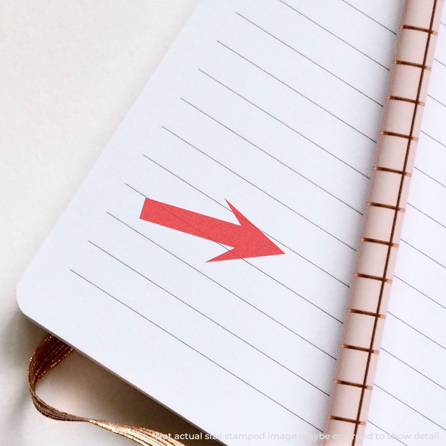 Open notebook page with red directional arrows showing the target area for planning, note-taking, and goal progress tracking