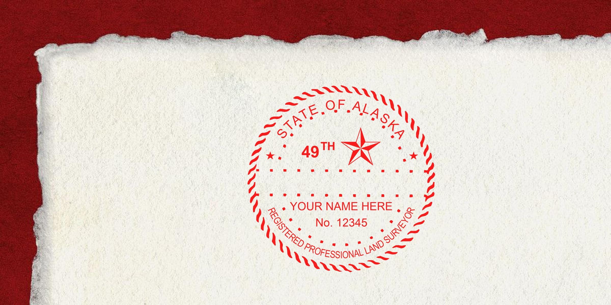 Alaska land surveyor seal with a red stamp on parchment, highlighting design tips for clarity and authenticity.