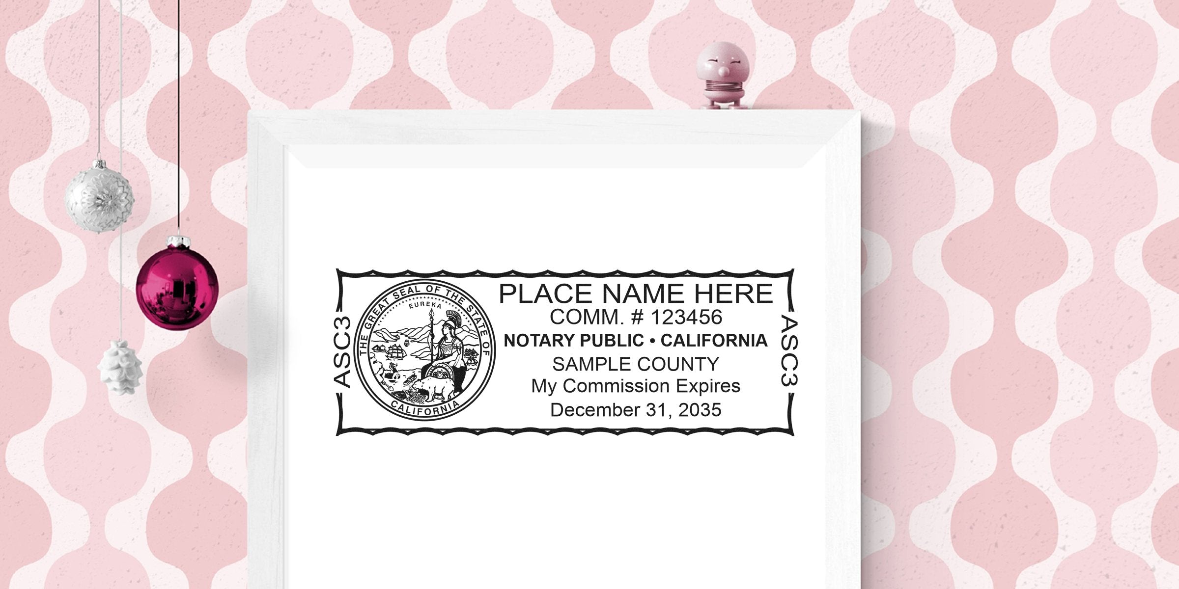 California Notary Kit with official state seal, notary public stamp, and commission expiration date for easy, stress-free signing.