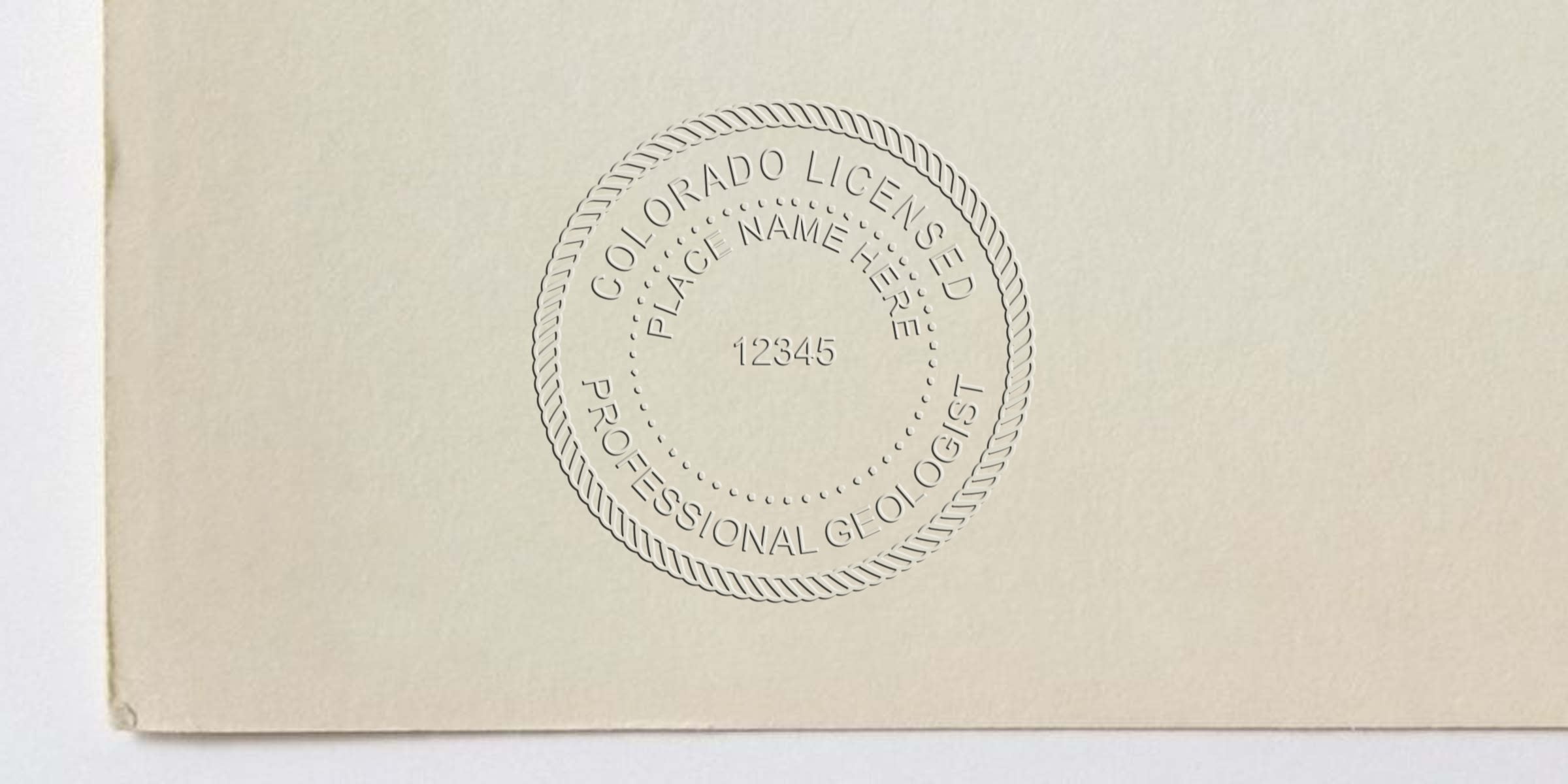 Embossed seal of Colorado licensed professional geologist on official document, meeting state license and stamp requirements.