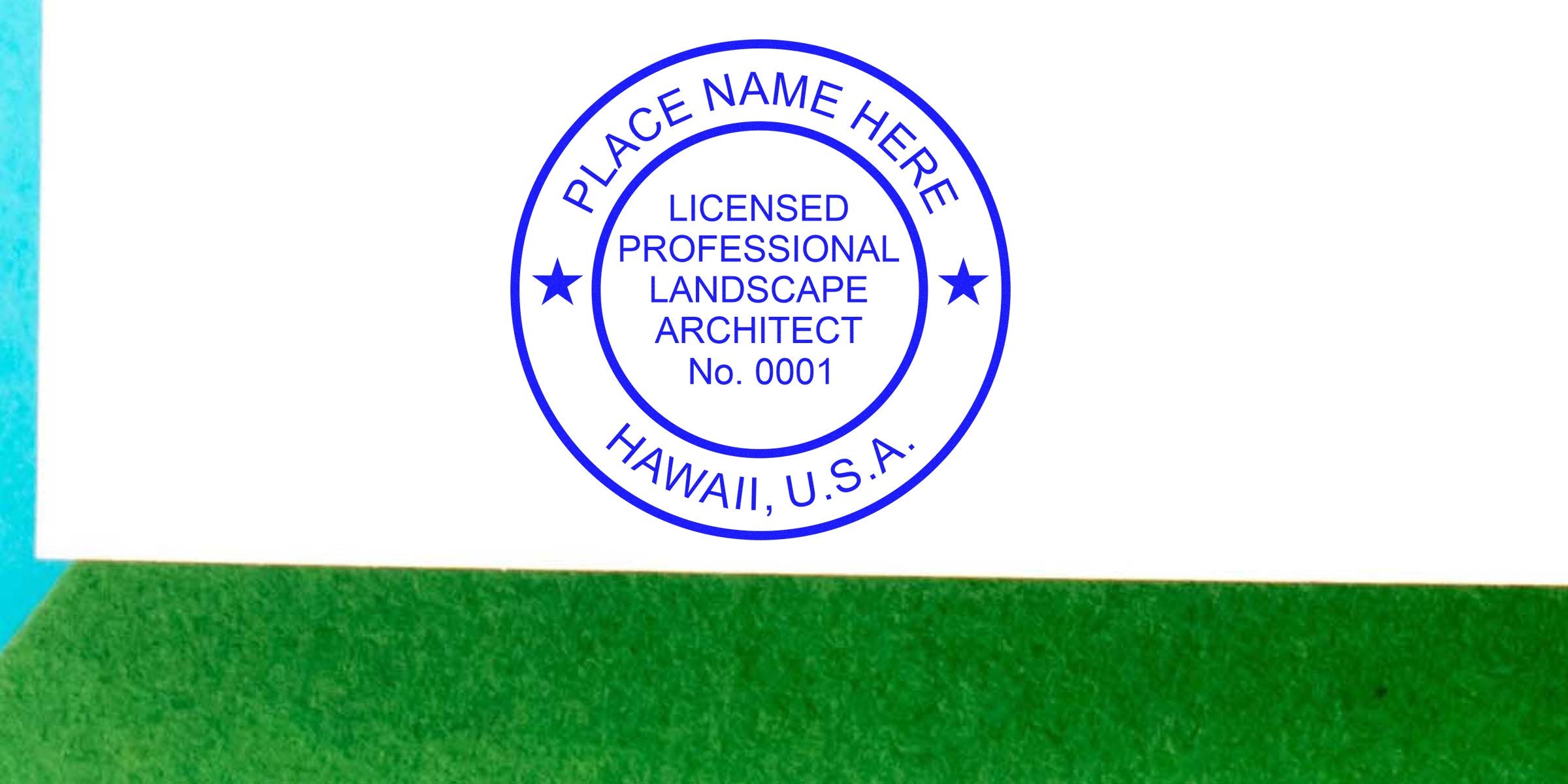 Licensed Hawaii landscape architect stamp and seal design overview for U.S. landscape design certification.