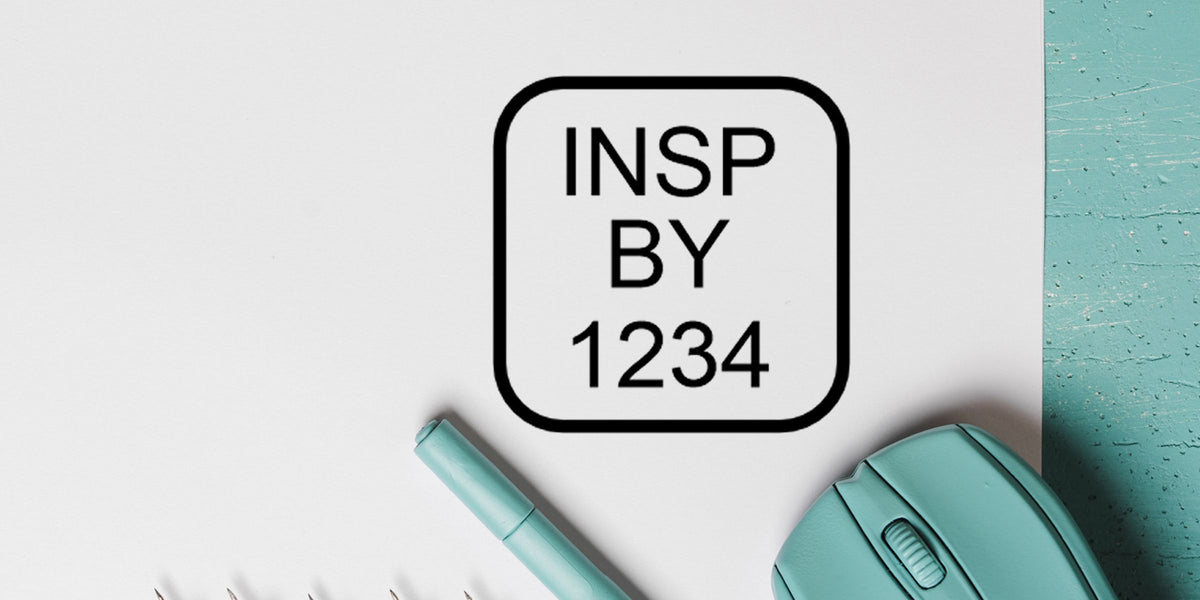 INSP BY 1234 logo on white paper with mint green pen and mouse on a turquoise desk