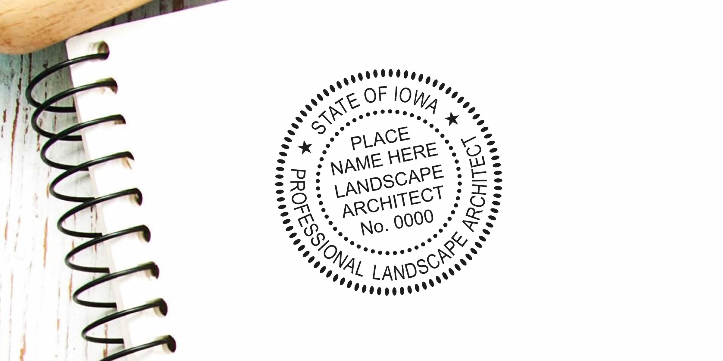 Iowa Landscape Architect Stamp for license verification and order completion.