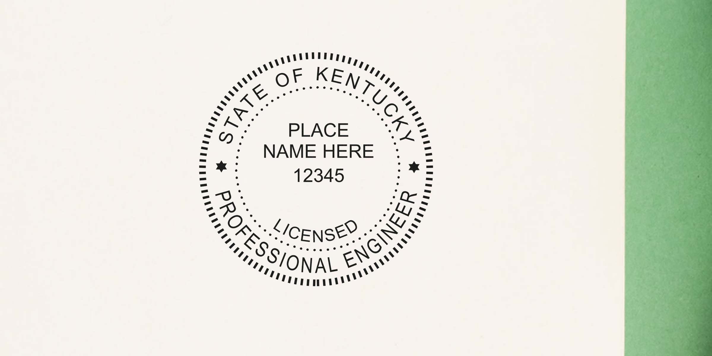 Kentucky licensed Professional Engineer Stamp with the official PE Kentucky seal for certification and licensing.
