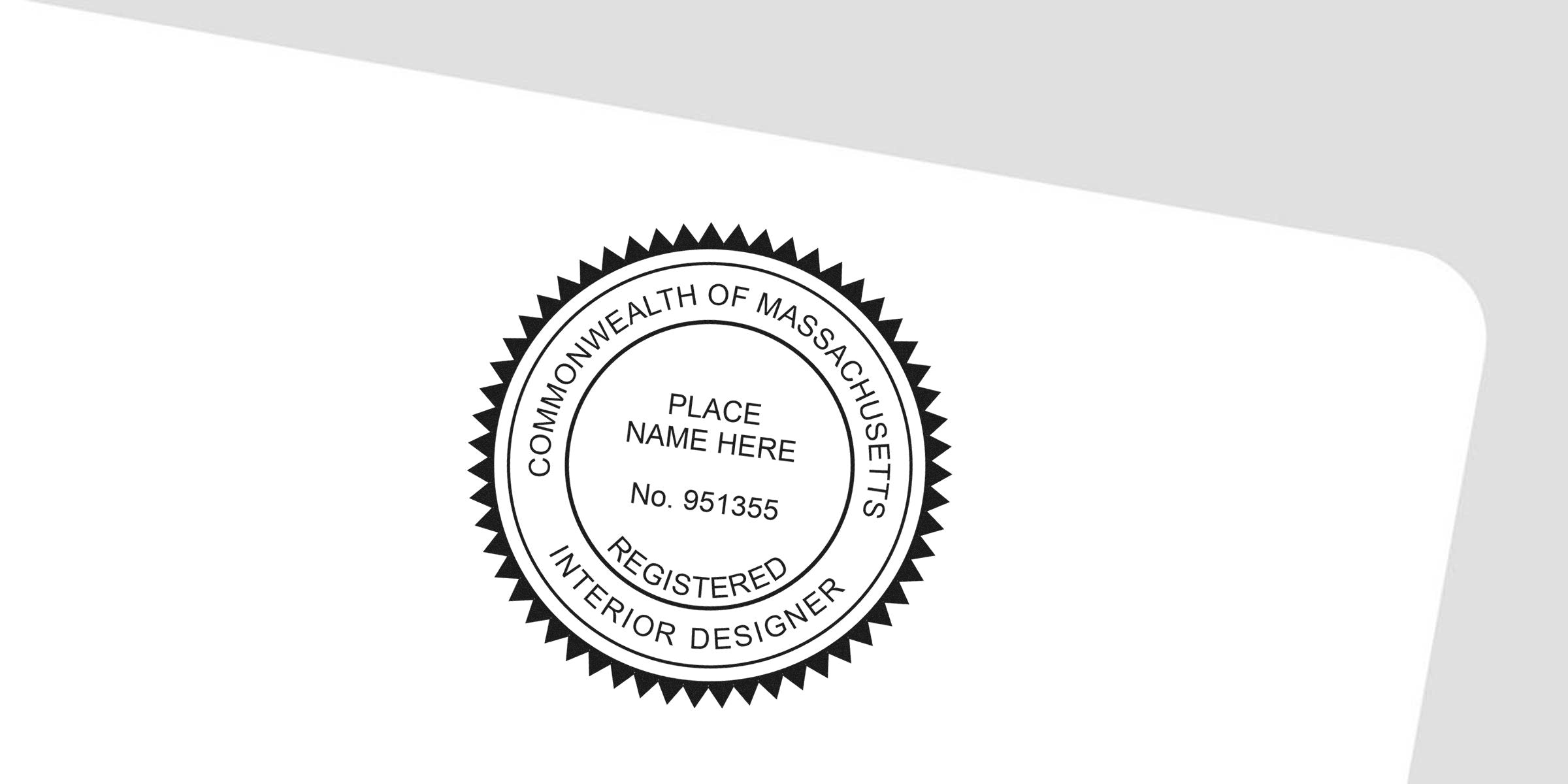 Massachusetts certified interior designer official seal stamp