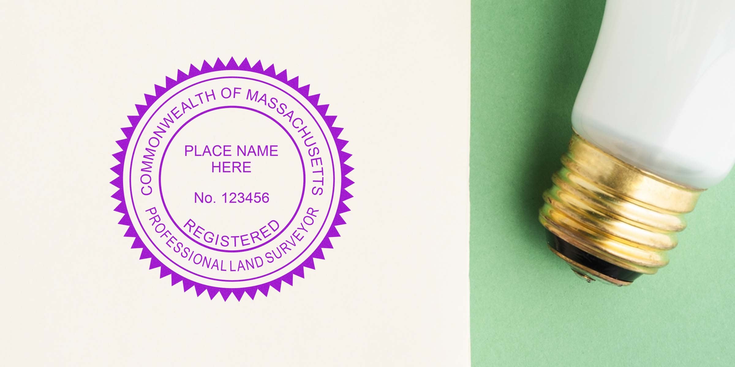 Massachusetts land surveyor stamp with a detailed guide for ordering land surveyor stamps.
