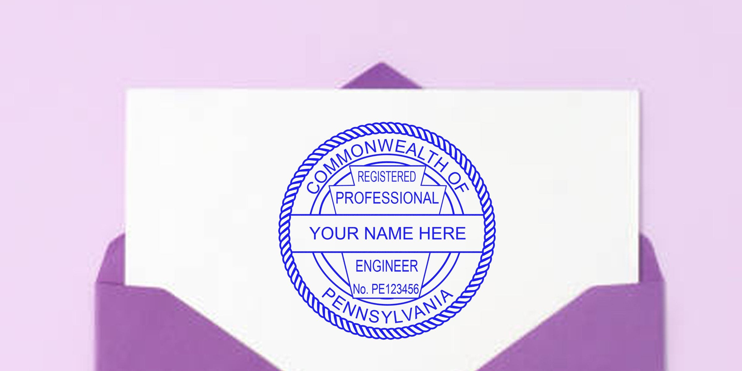 Custom Pennsylvania Professional Engineer Stamp for licensed PA PE engineers.