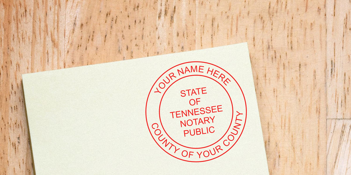 Tennessee notary stamp on paper showing official seal used for document authentication.