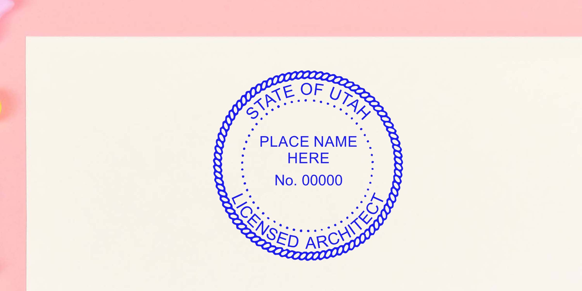 Utah architect seal embosser displaying the licensed professional architectural seal for certification.