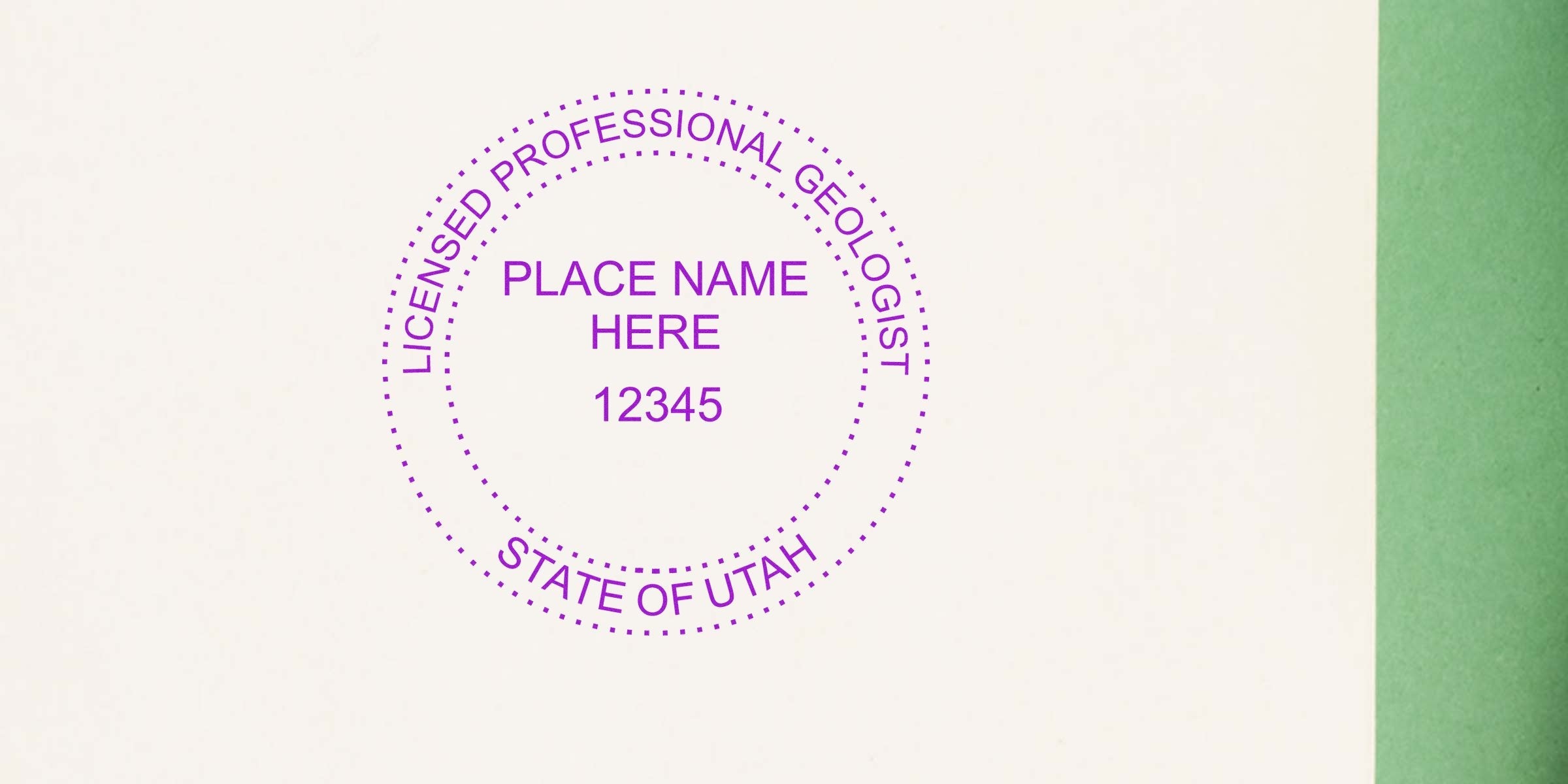 Licensed Utah Geologist with professional stamp meeting state certification requirements.