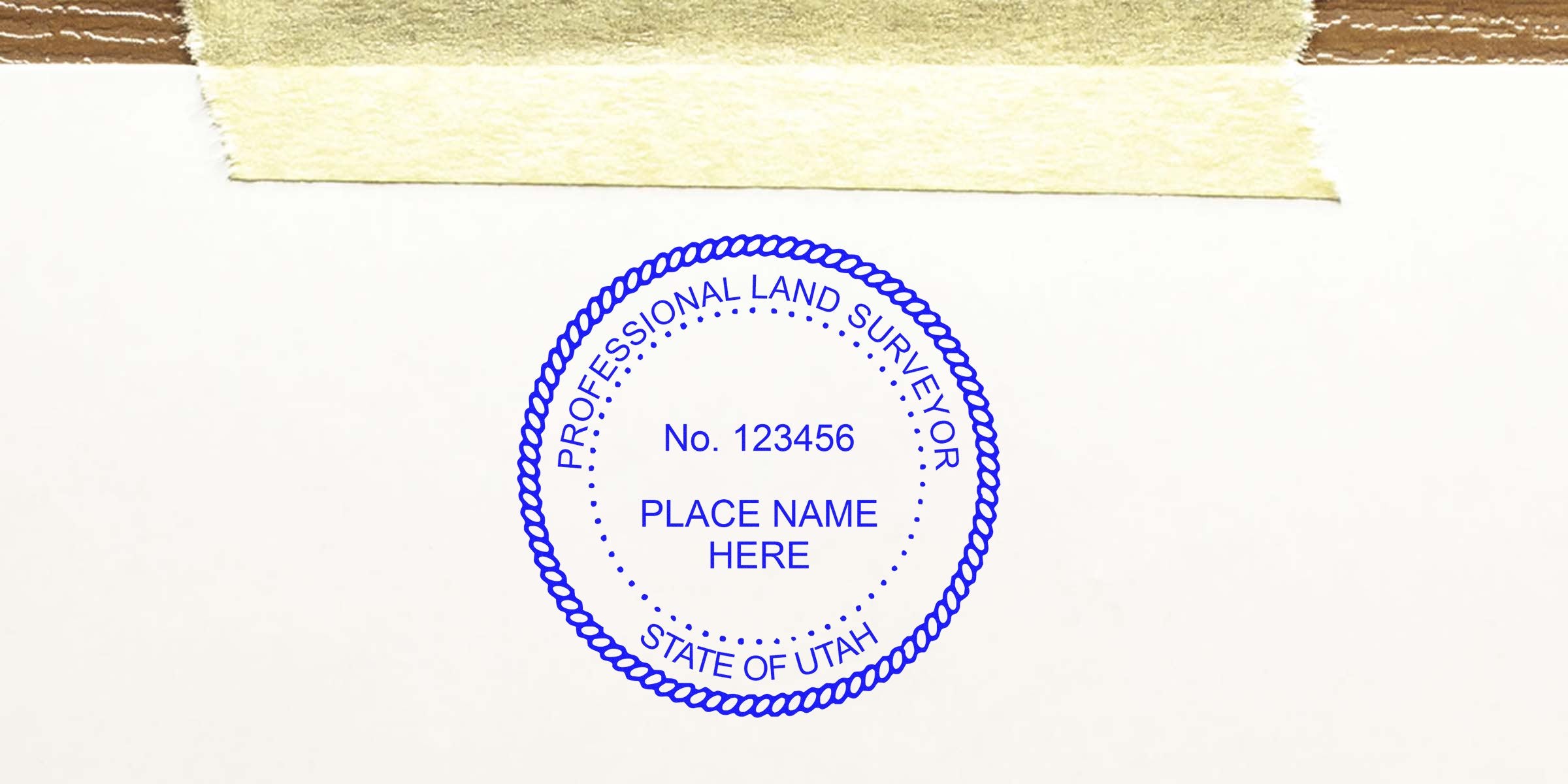 Utah land surveyor seal for property boundary verification, compliant with land surveyor seal standards.