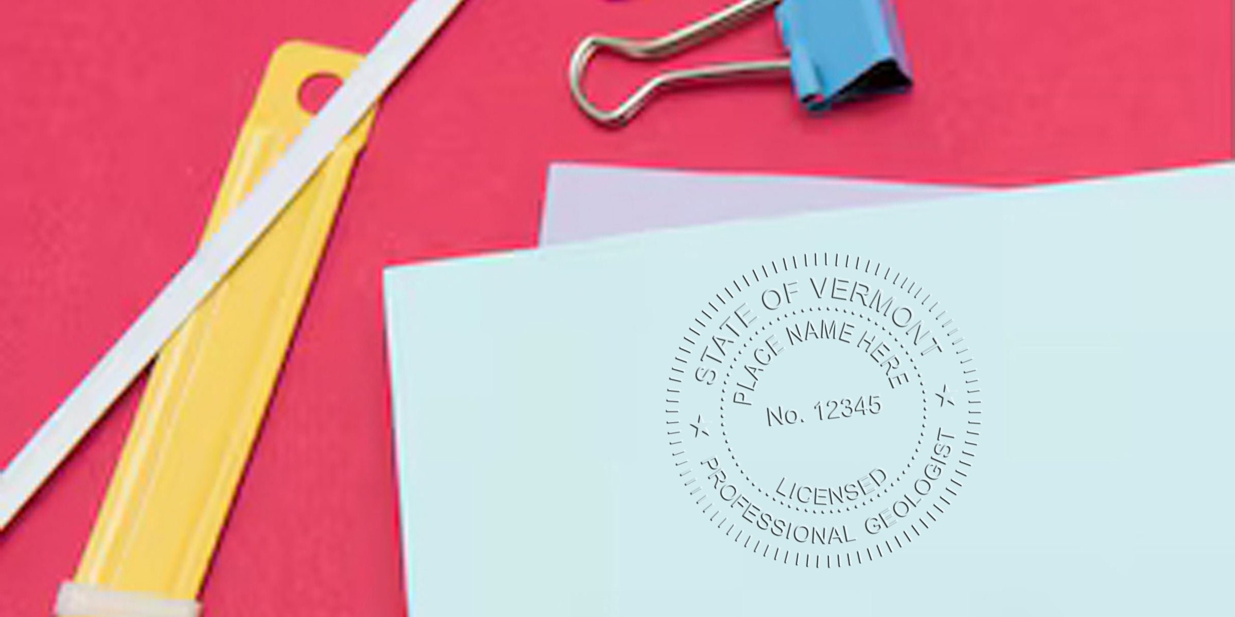 Vermont geologist seal with detailed design.