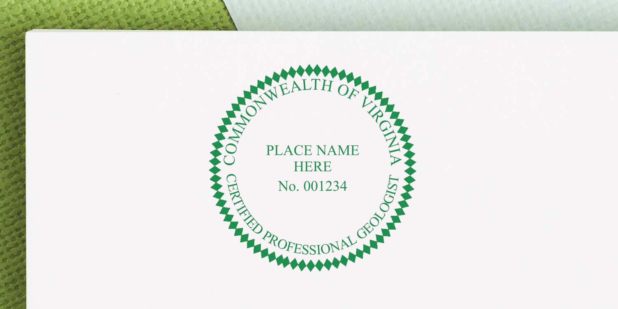 Official document with the Virginia geologist seal, highlighting certified professional geologist seal design tips from the Commonwealth of Virginia.