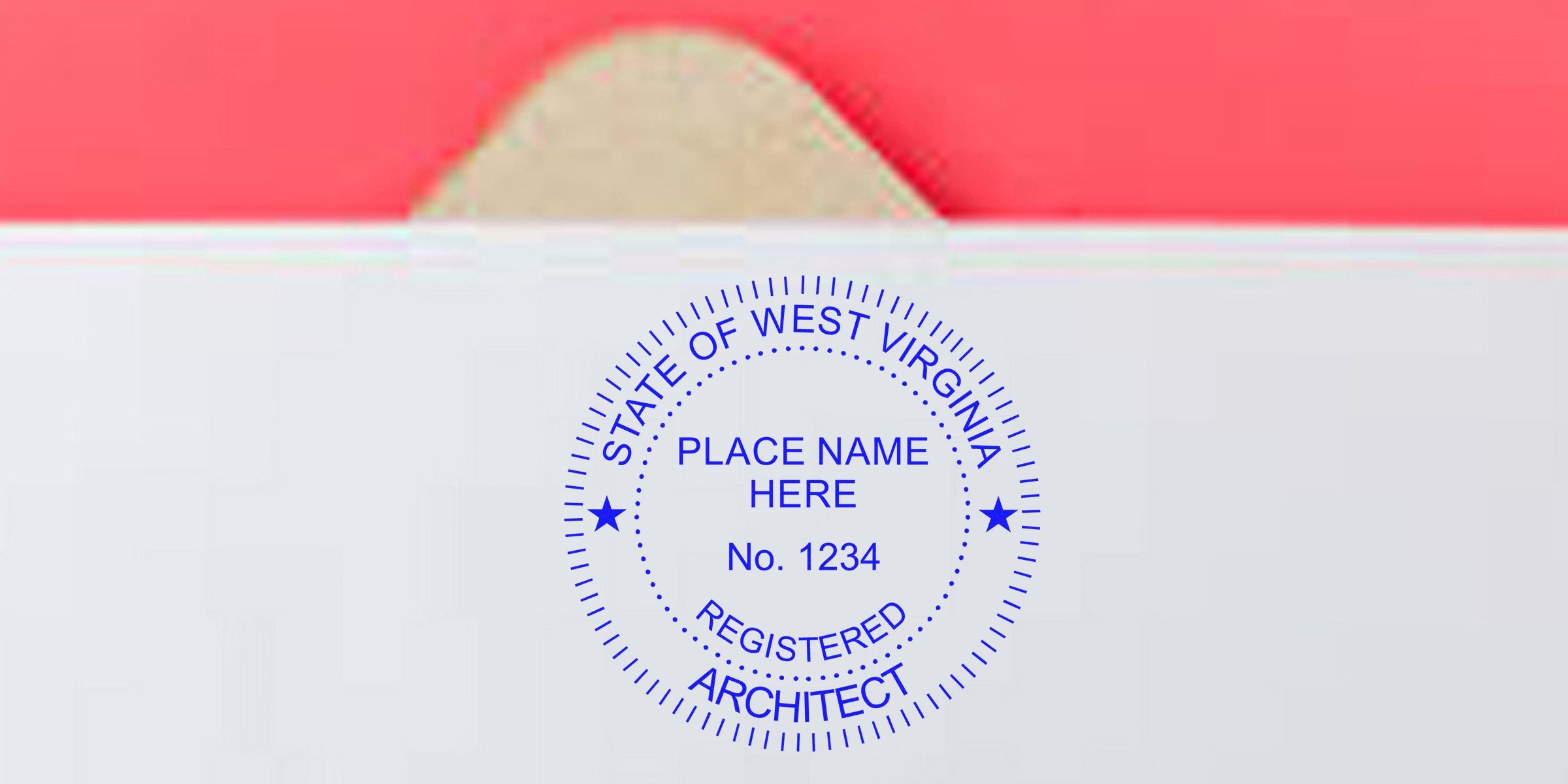 West Virginia architect stamp seal for professional certification, available for purchase online.