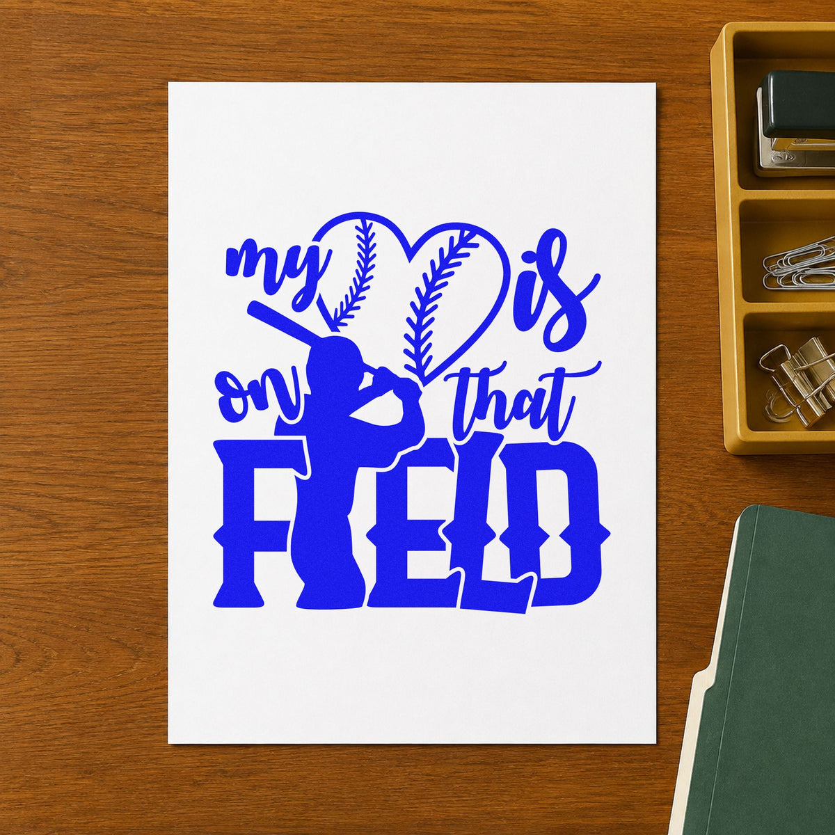 My Heart Is On That Field Self-Inking Craft Stamp in use 6