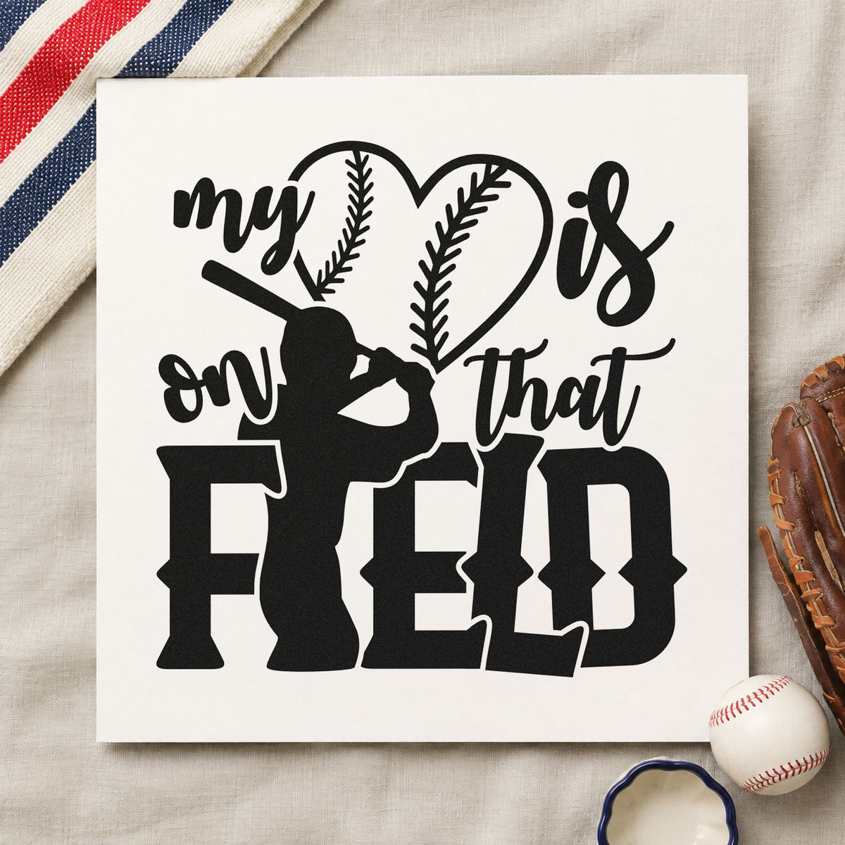 My Heart Is On That Field Self-Inking Craft Stamp in use 9