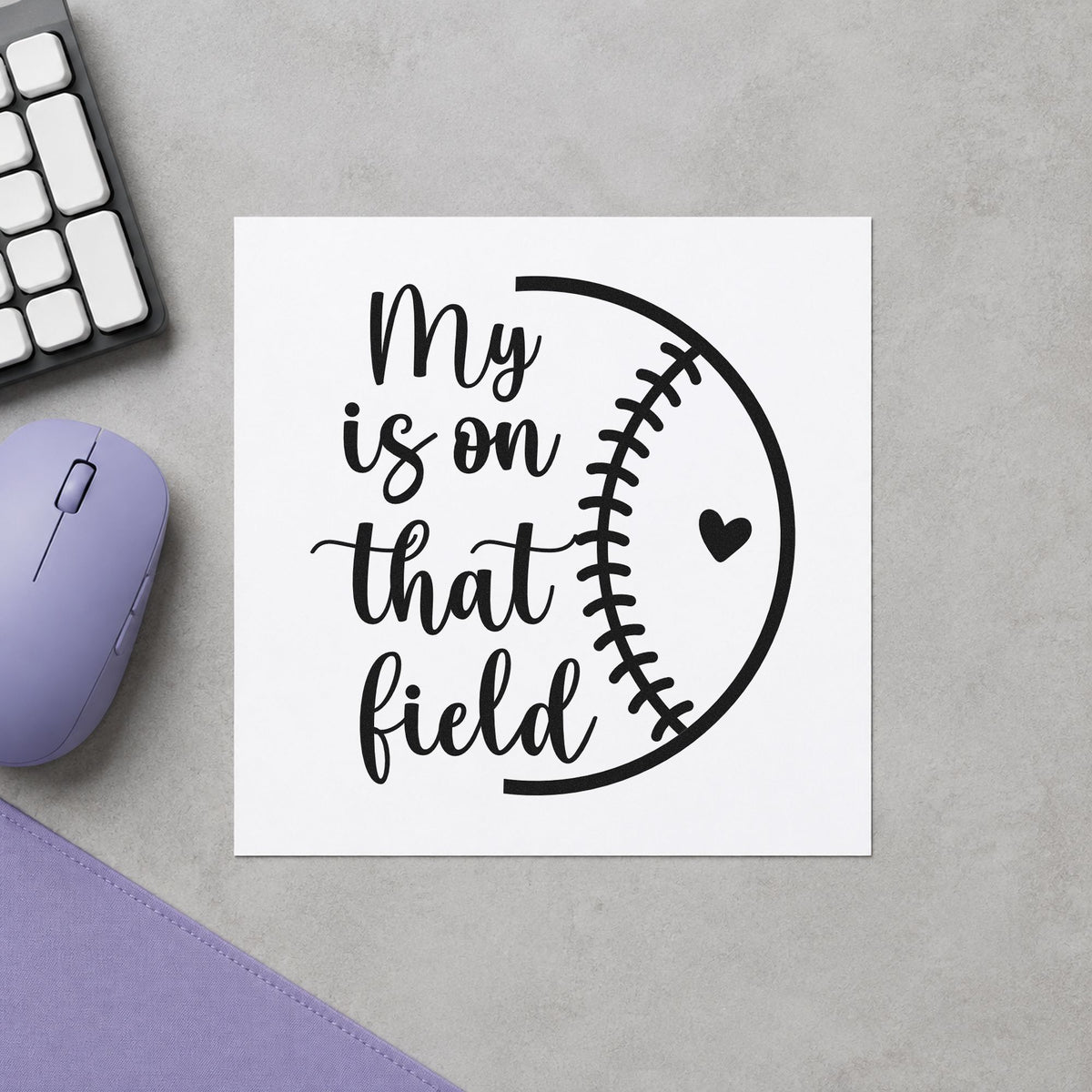 Half Baseball Outline With Heart Stamp – Self-Inking in use 10