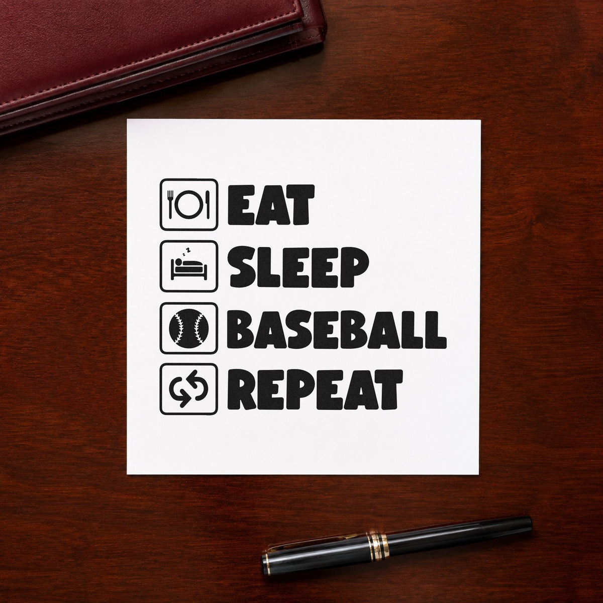 Baseball Routine Icons Slim Pre-Inked Stamp in use 10
