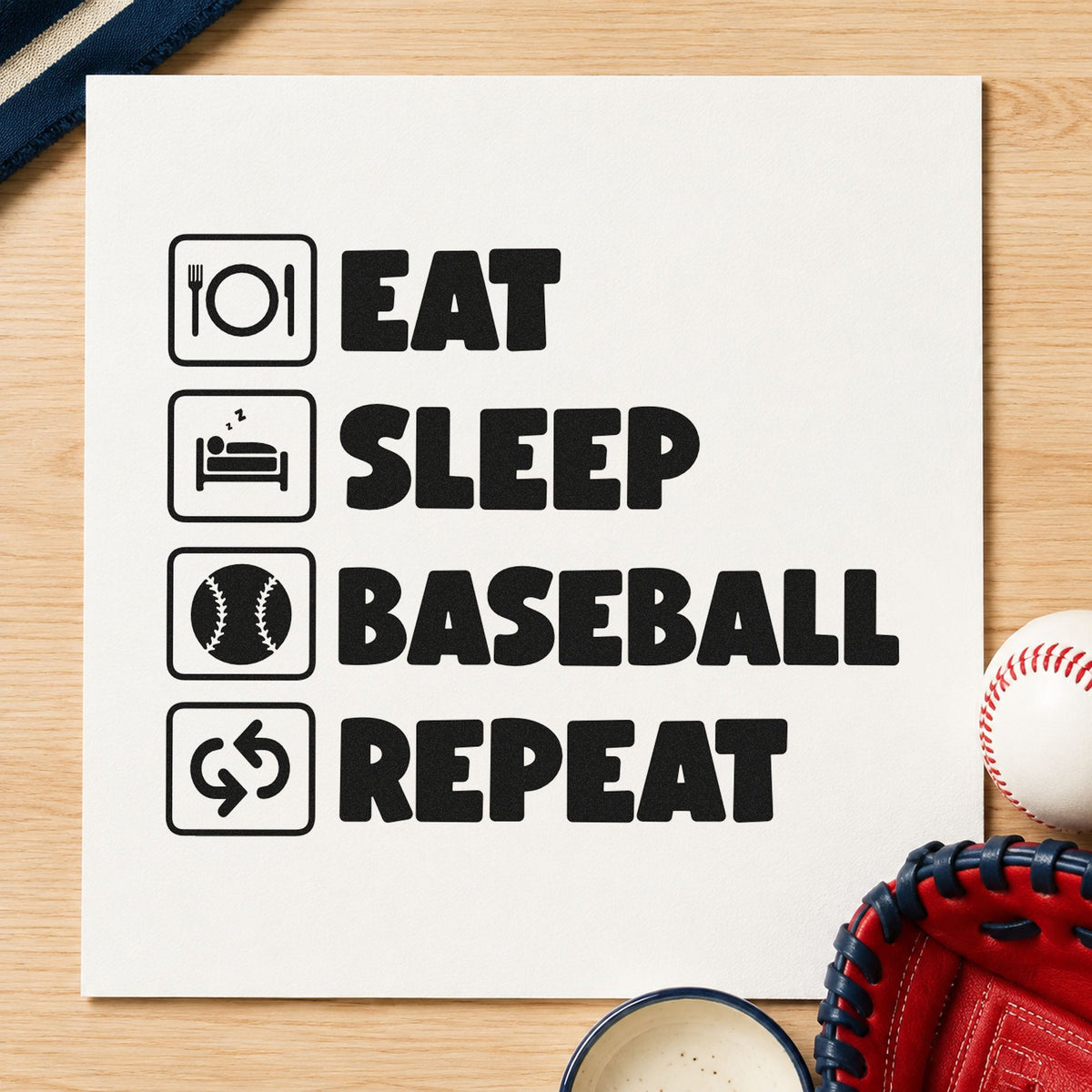 Baseball Routine Icons Slim Pre-Inked Stamp in use 9
