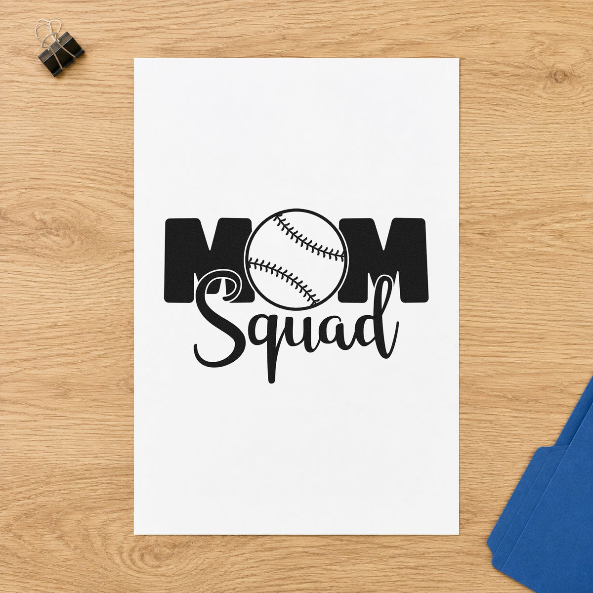 Baseball Mom Squad Self-Inking Stamp in use 4