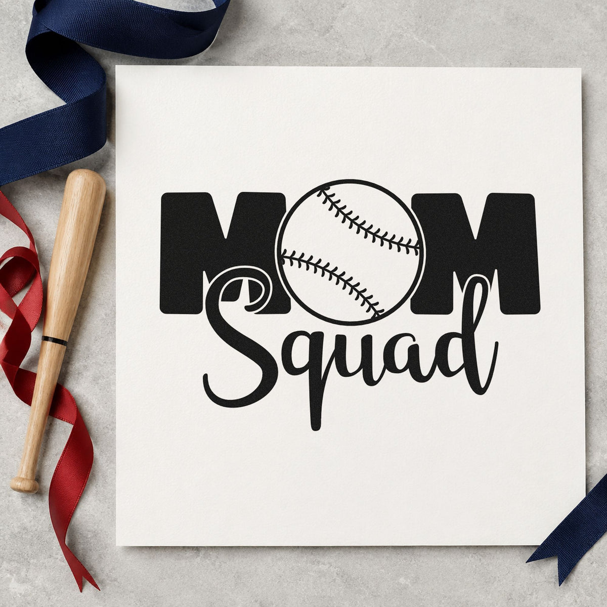Baseball Mom Squad Self-Inking Stamp in use 9