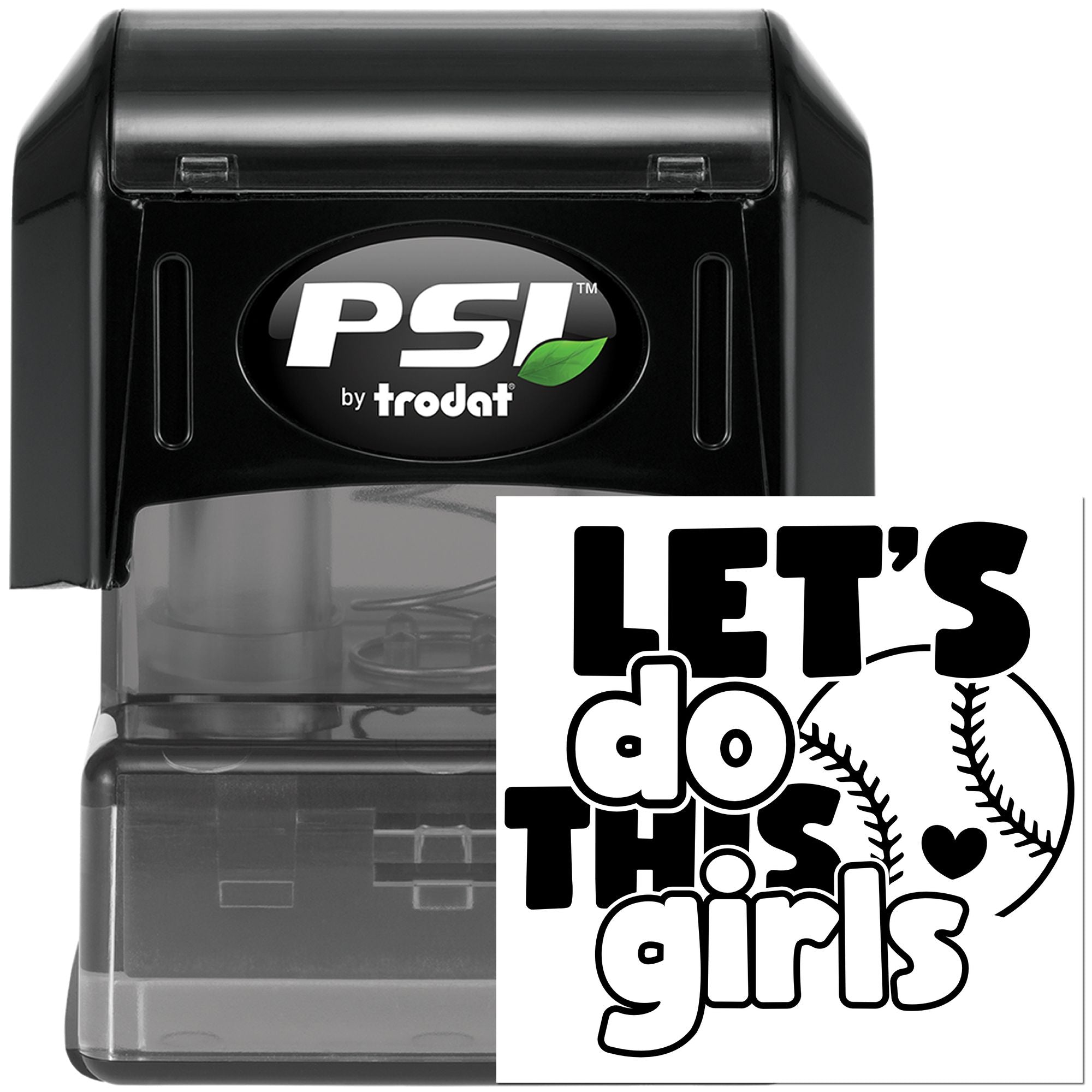 PSI Tag Empowered Girls Play Ball Pre-Inked Stamp