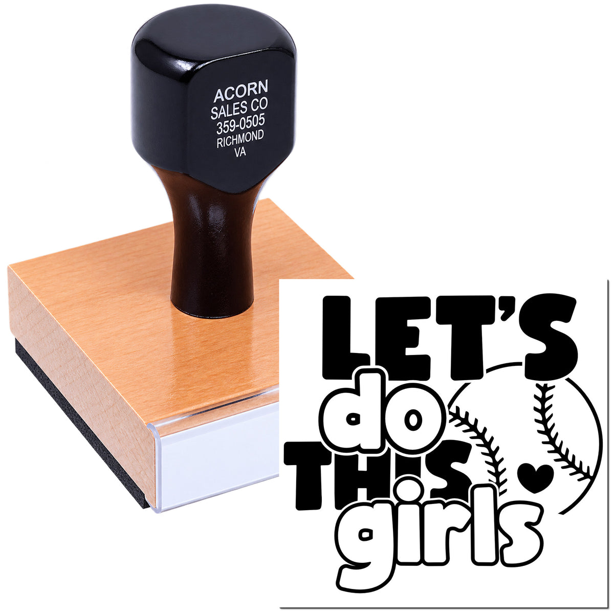 Custom rubber stamp with Lets Do This Girls softball design for team spirit, coaching, and sports event branding.