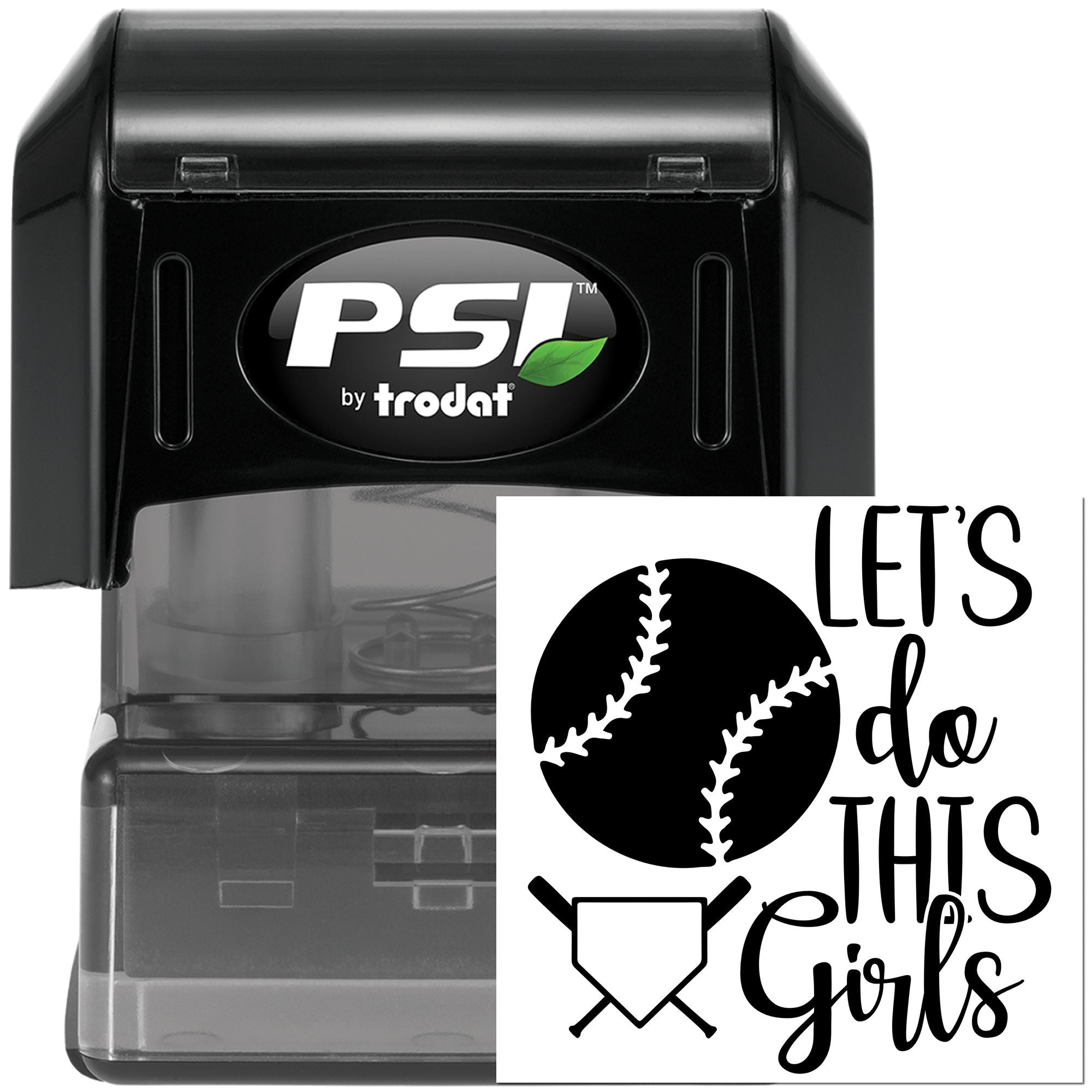 PSI Favor Tag Empowered Girls Play Ball Pre-Inked Stamp