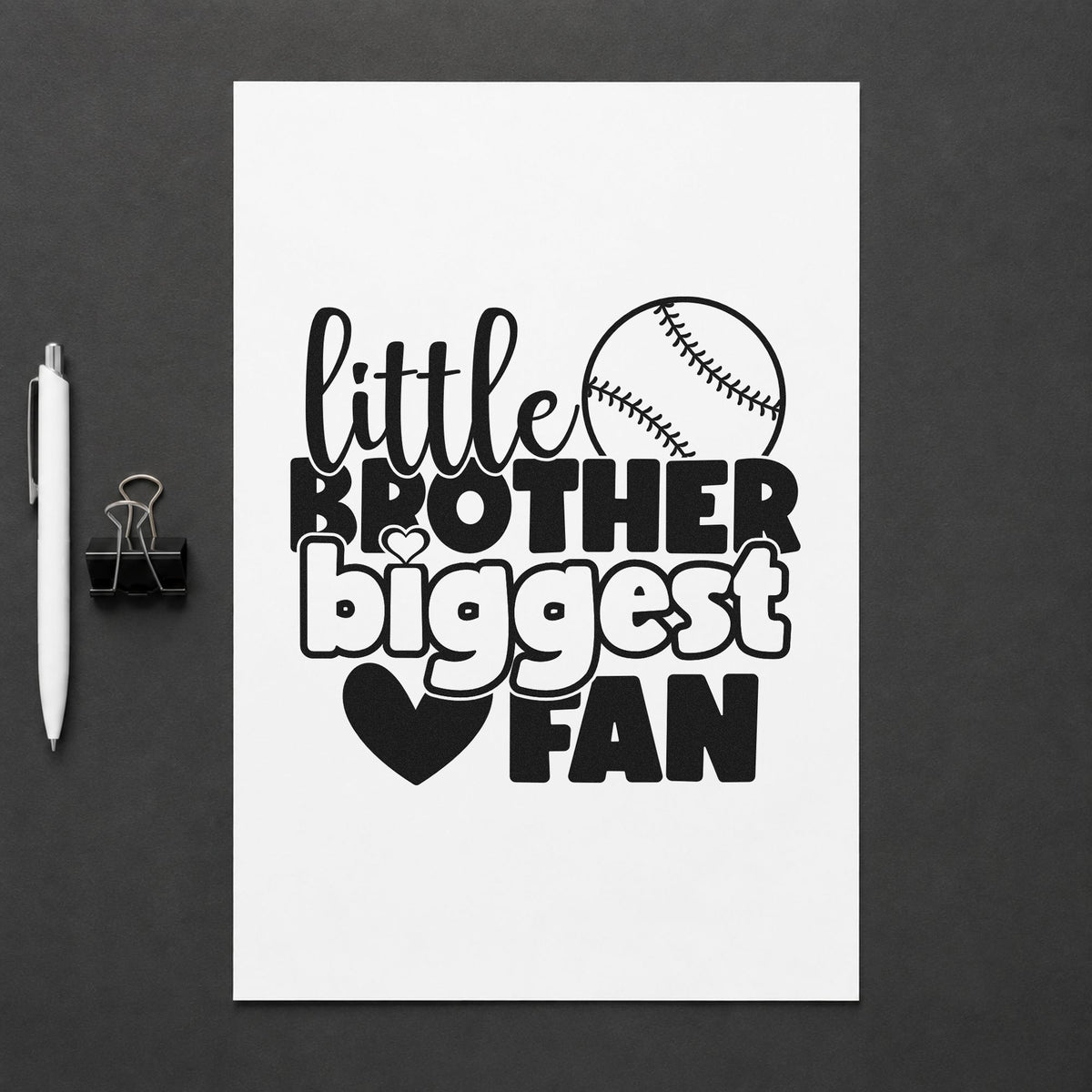 Little Brother Baseball Fan Wood Handle Stamp in use 4