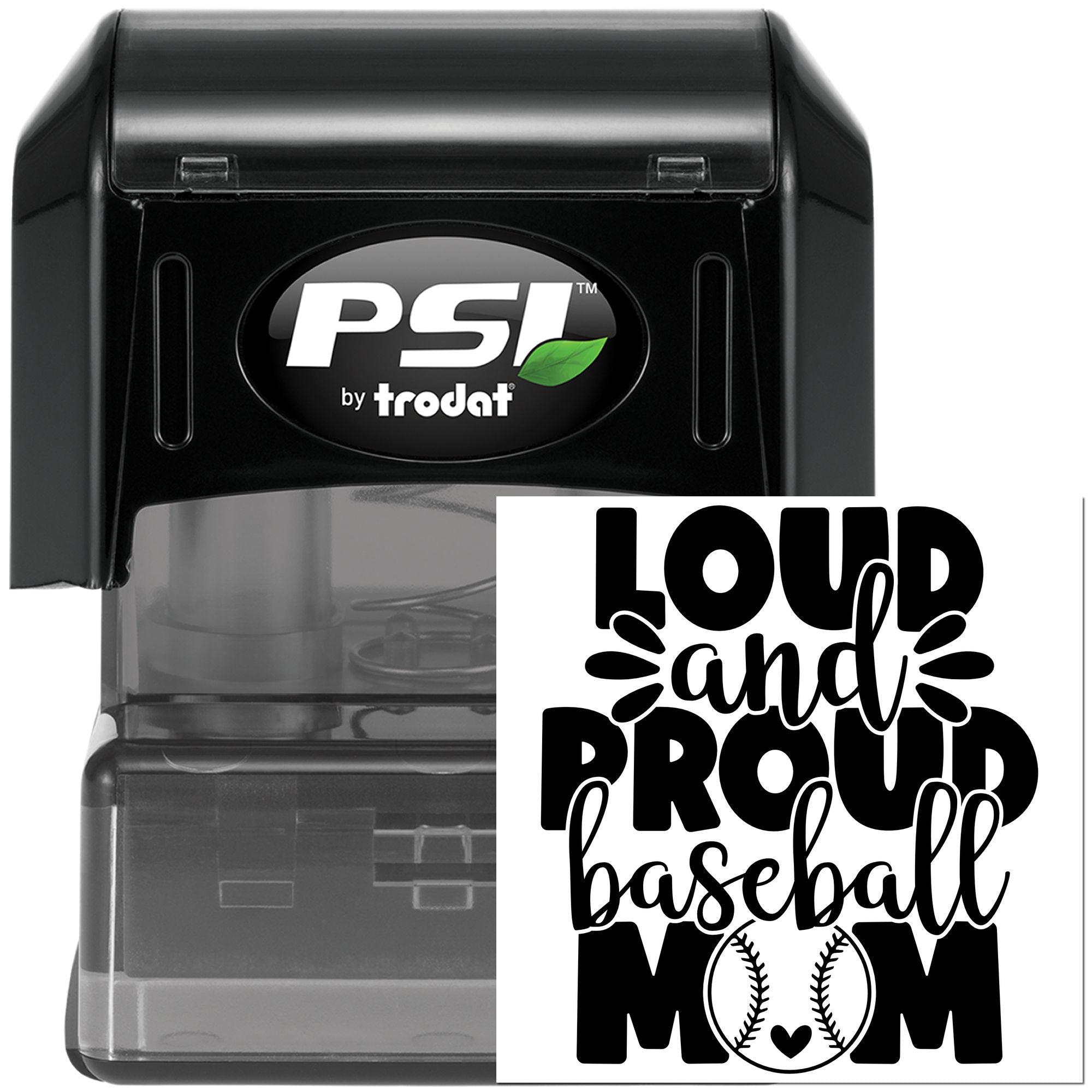 PSI Scrapbook Cheerful Baseball Mom Spirit Pre-Inked Stamp