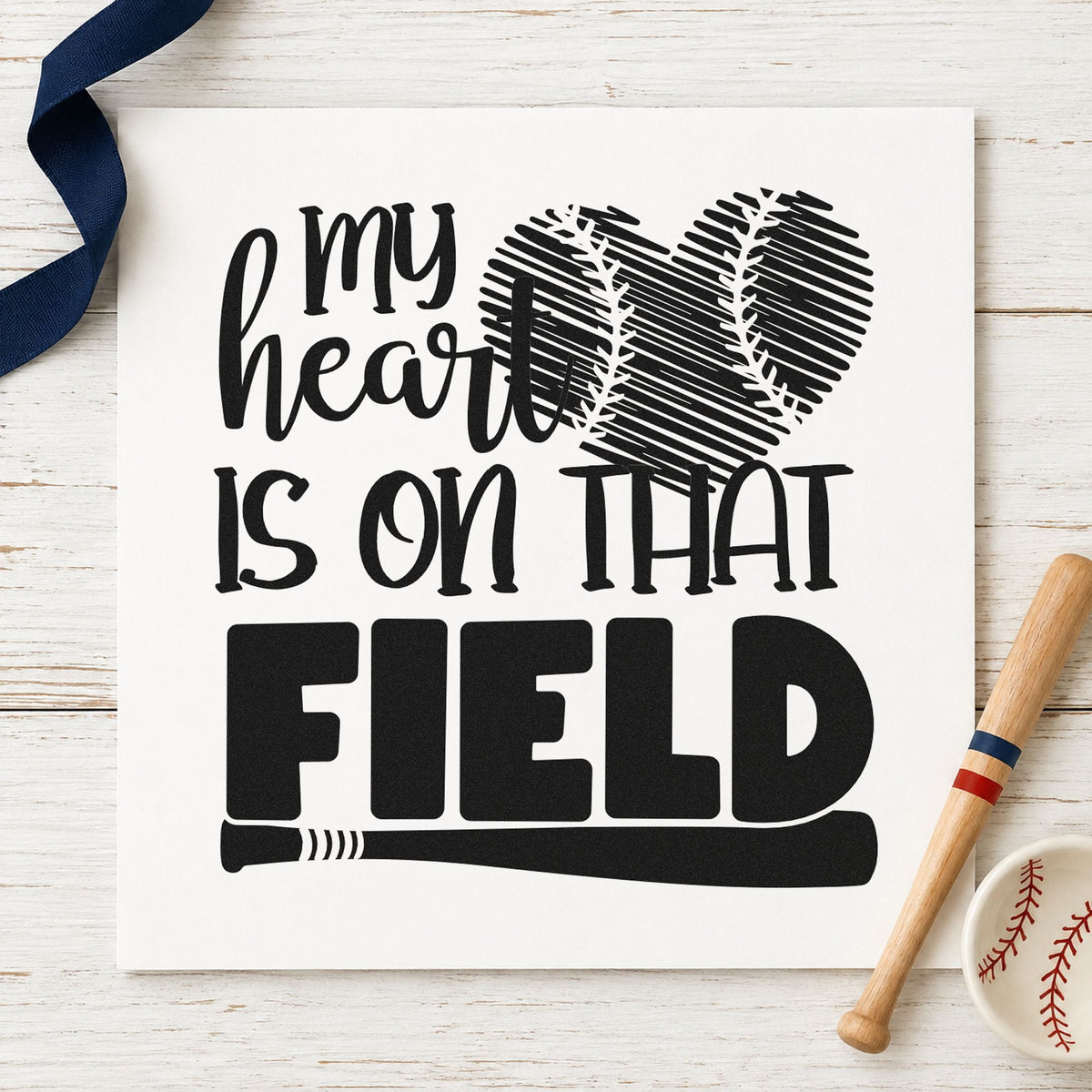 Distressed Baseball Heart Field Hand Stamp – Duo in use 9