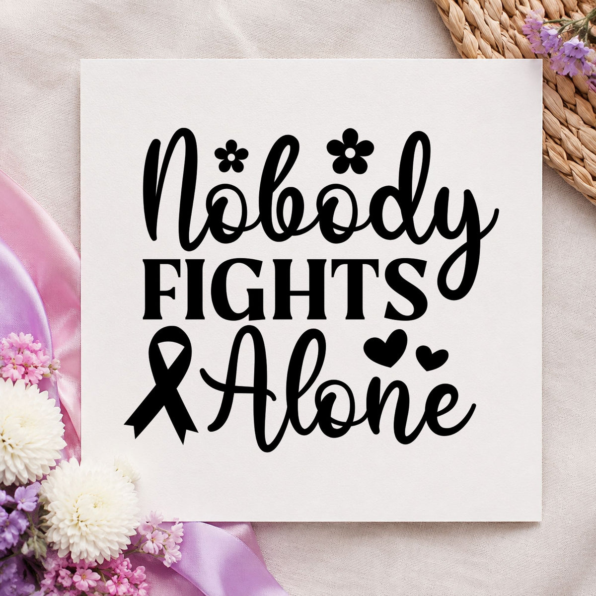 Nobody Fights Alone Stamp – Wood Handle in use 3