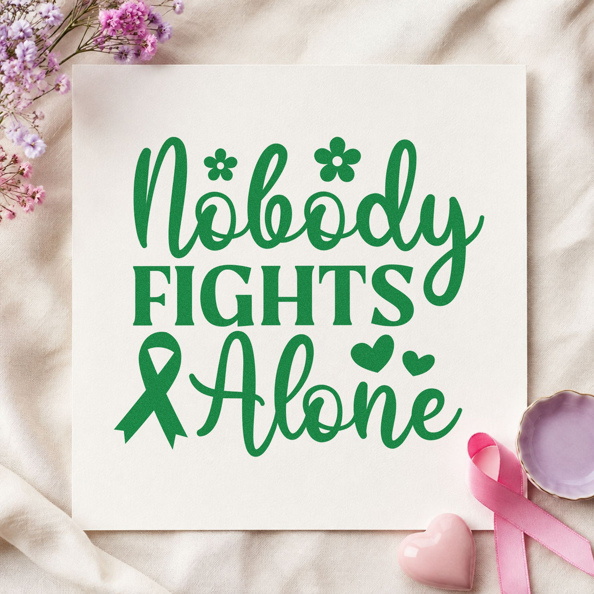 Nobody Fights Alone Stamp – Wood Handle in use 8