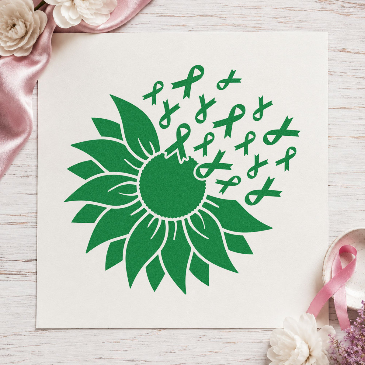 Sunflower Awareness Ribbons PSI Pre-Inked Stamp in use 8