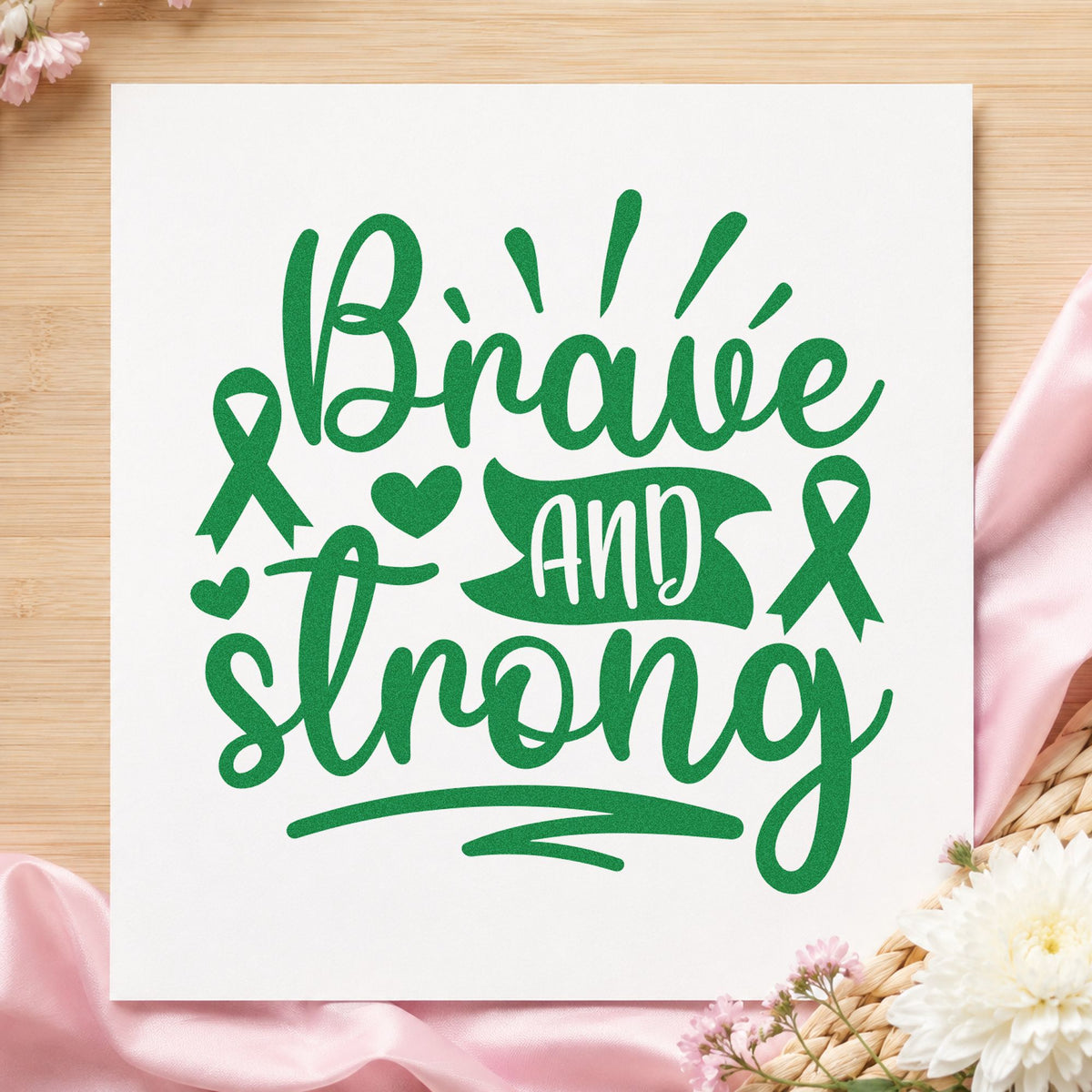 Brave And Strong Ribbons Slim Pre-Inked Stamp in use 10
