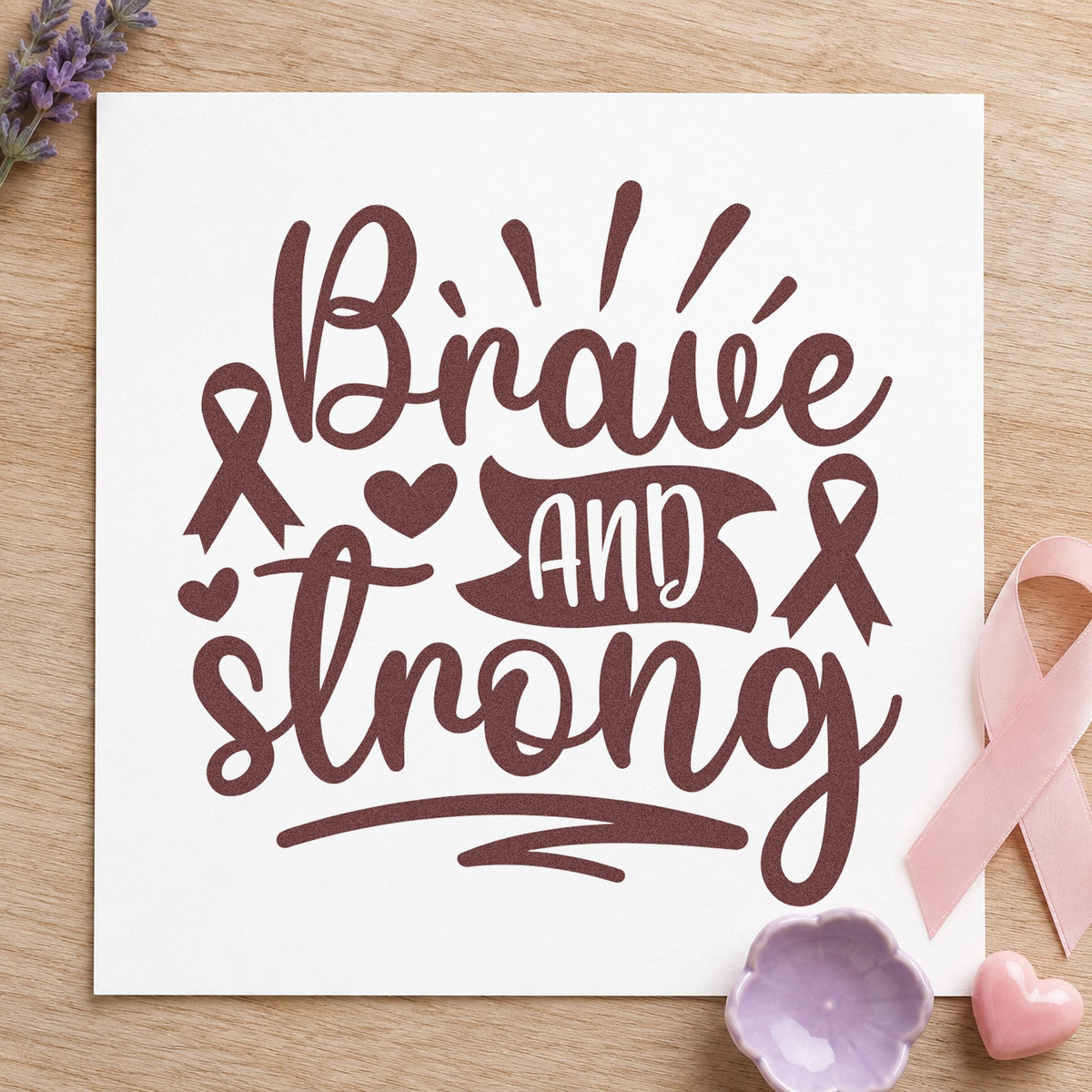 Brave And Strong Ribbons Self-Inking Stamp in use 3